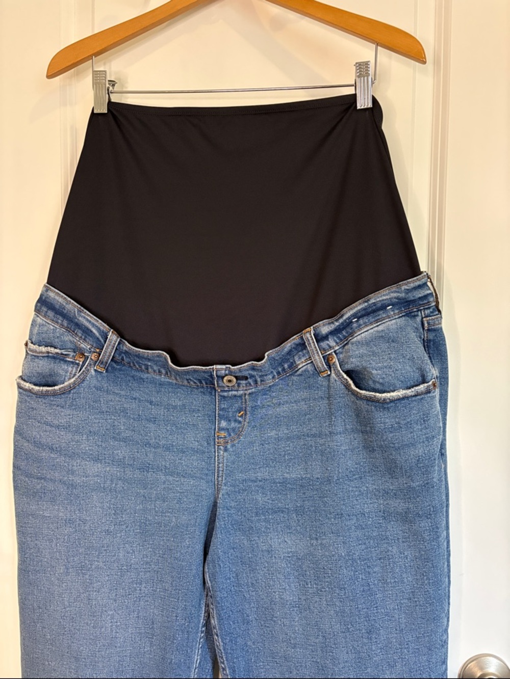 Abercrombie and Fitch The 90s Straight Maternity Jeans Blue Size 34/18 Long - Picture 5 of 14